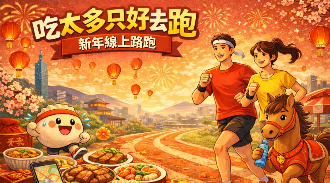 新年線上路跑-吃太多只好去跑