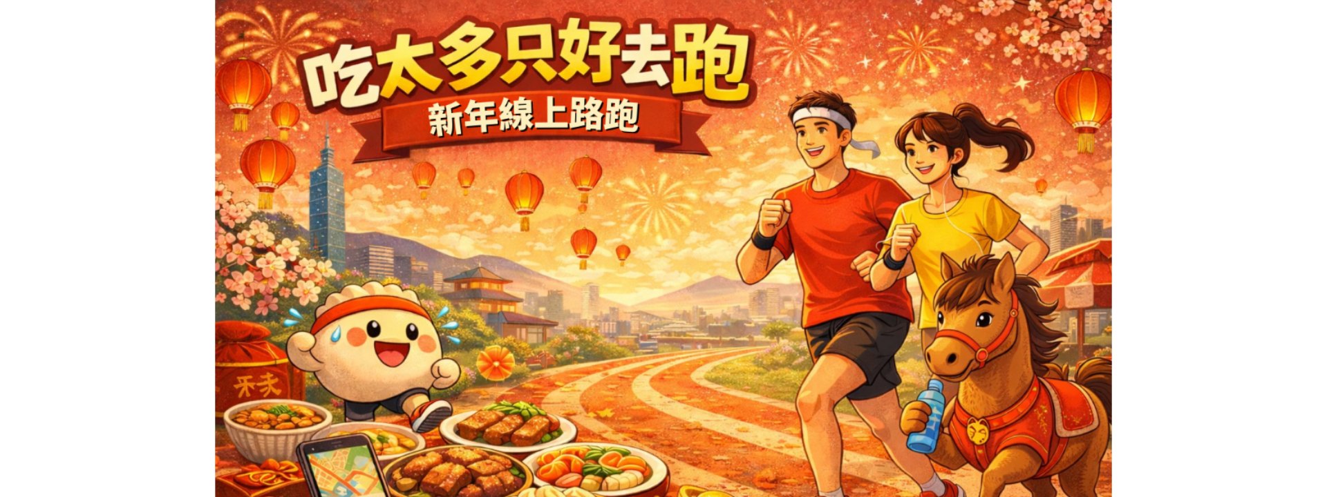 新年線上路跑-吃太多只好去跑